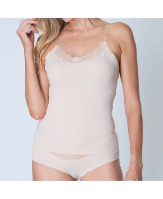 Women's Soft Seamless Camisole with Lace Trim