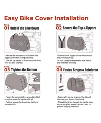 Waterproof Bike Rack Cover for Transport, Heavy Duty 600D Bicycle Cover for Hitch Rack – Fits 2 Bikes