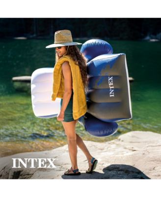 Floating Recliner Inflatable Lake Lounge, Pool Float Chair w/ Cup Holders