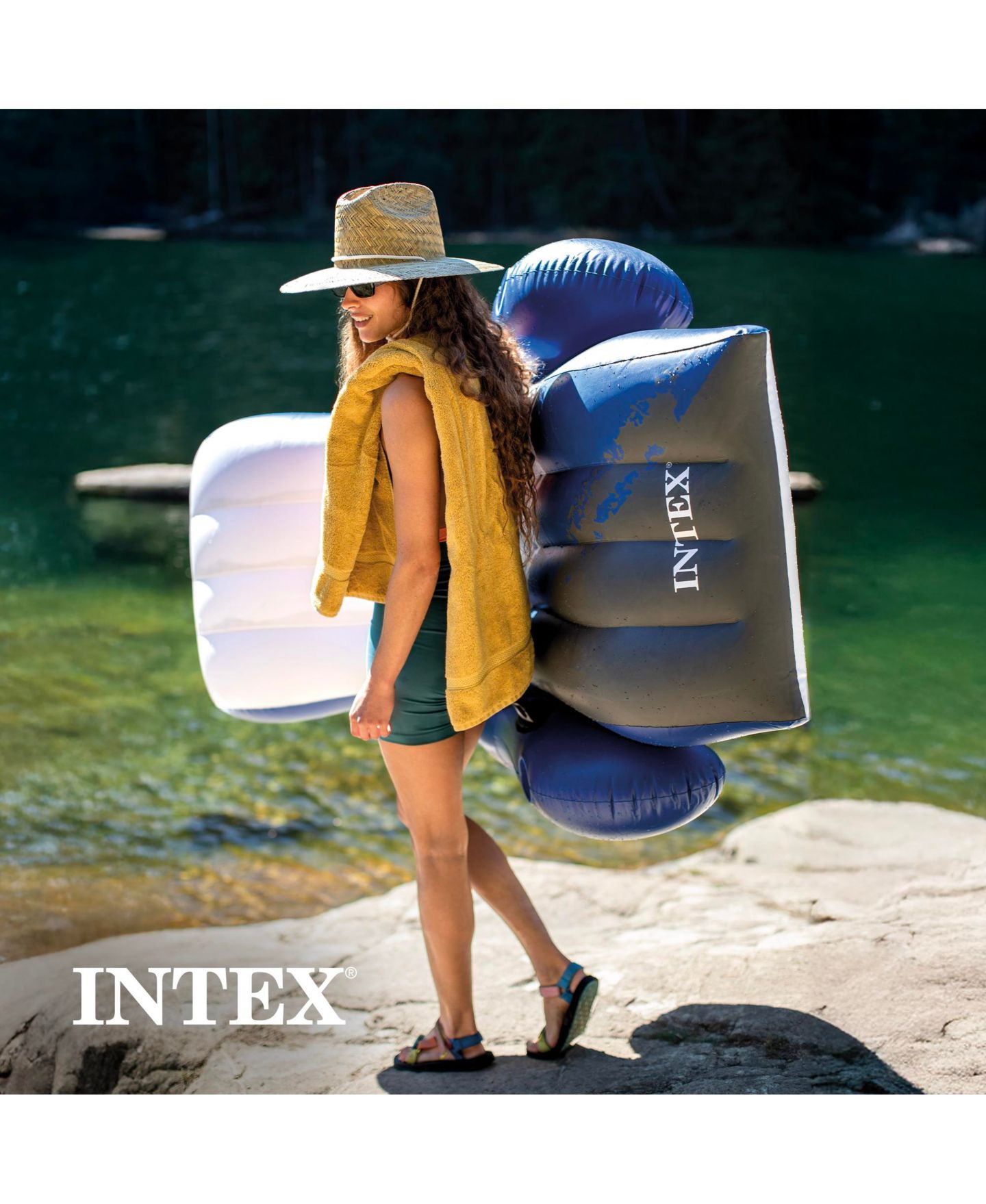 Детская игрушка Intex Floating Recliner Inflatable Cup Holder Lounge Chair, Ages 14 & Up — фото 6