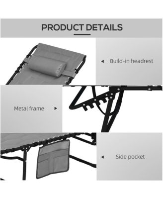 Folding Chaise Lounge, Padded Reclining ning Chair,