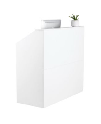 Reception Desk, 46 Inch Rectangular Front Counter Table for Office and Retail Use