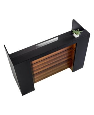 Reception Desk, 62 Inch Front Counter Table with LED Light for Office Use