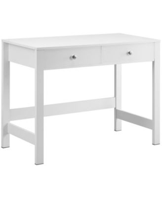 Small Desk with Drawers, Kids Desk for Bedroom, Modern Study Table, White