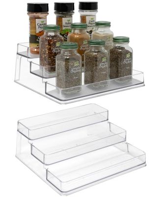 2 Pack 3-Tier Spice Rack Organizers - Clear Organizers for Pantry, Kitchen & More