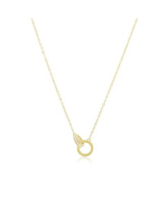Interlocking CZ Necklace 14K Gold-Plated Sterling Silver