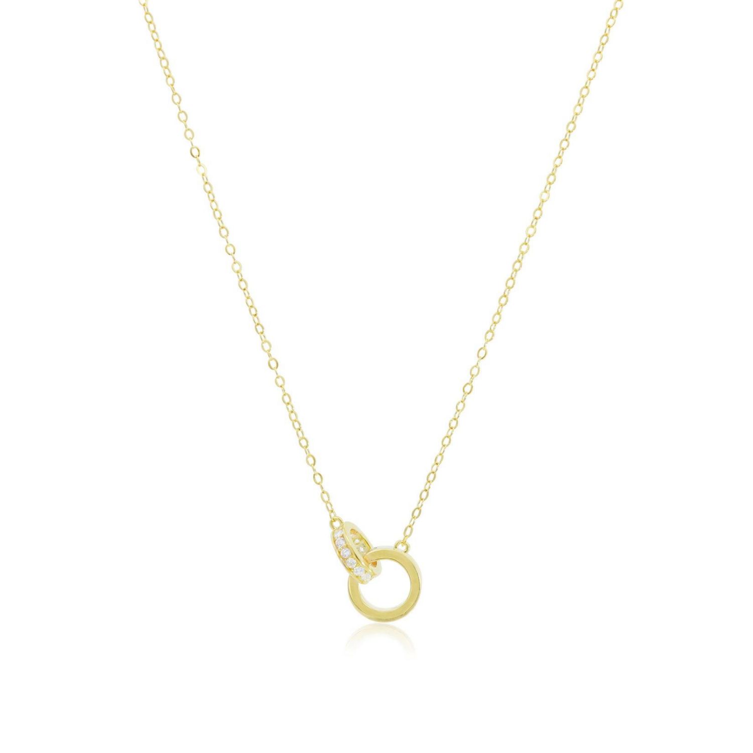 Interlocking CZ Necklace 14K Gold-Plated Sterling Silver