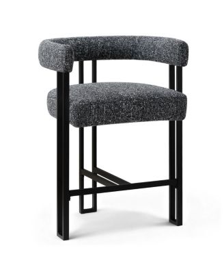 Upholstered Counter Height Stool with Arms, Metal Frame 1 Pc