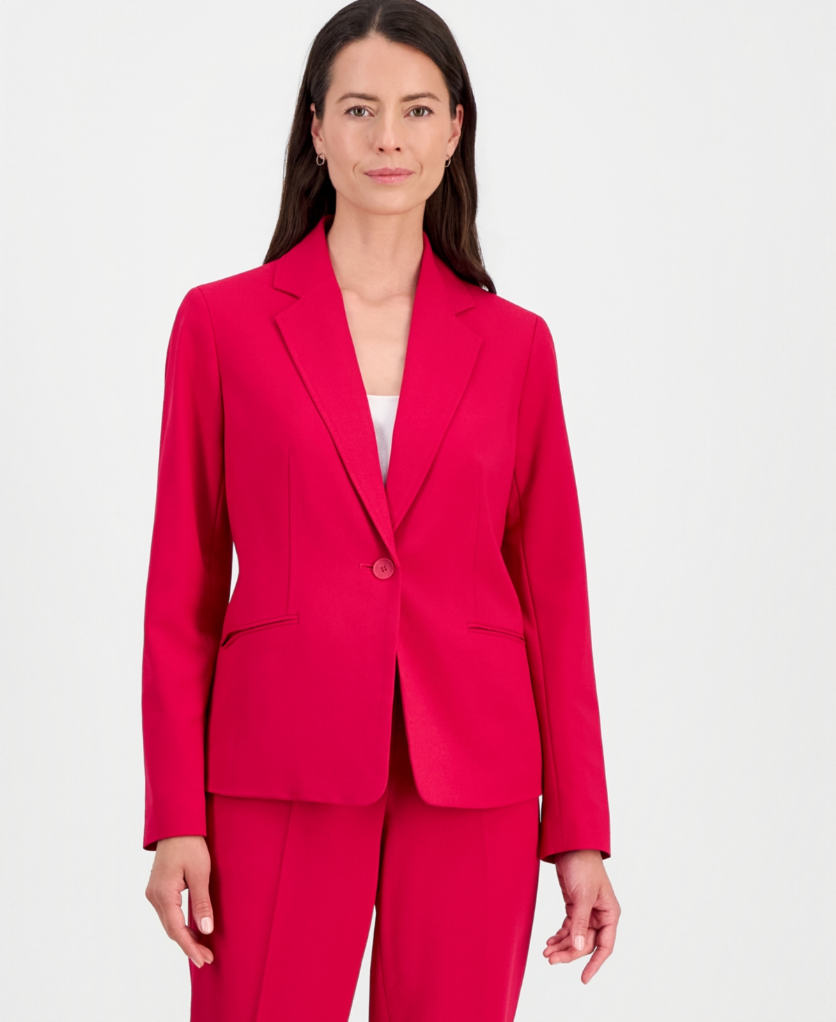 Le Suit Women's One-Button Notch-Collar Jacket & Fly-Front Slim Pants