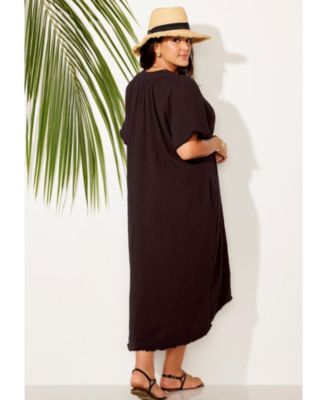 Women's Cotton Gauze High-Low Sun Dress Cover Up