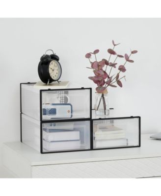 18 Pack Clear Shoe Storage Boxes with Front Doors