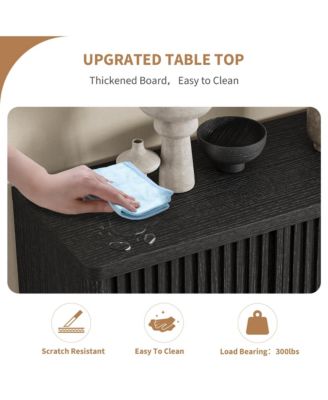 31.5 Shoe Cabinet with Fluted Door and Adjustable Shelves, Narrow Entryway Storage