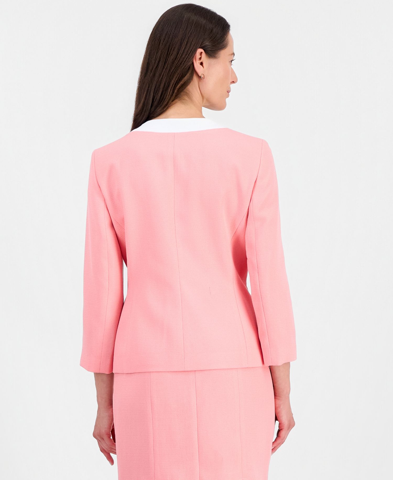 Women's Jewel-Neck Framed Jacket & Box-Pleat Pencil Skirt Suit