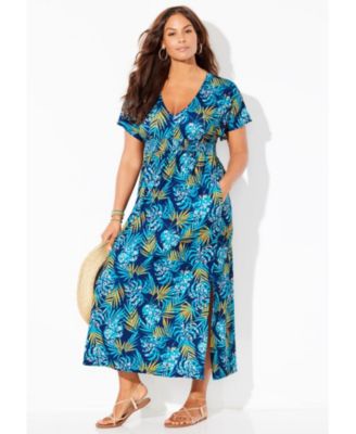 Women's Pack and Go Wrinkle-Resistant Maxi Cover Up Dress