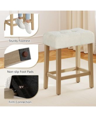 Upholstered Counter Height Bar Stools Set of 2