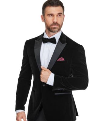Men's 2-Piece Velvet Peak Lapel Slim-Fit Tuxedo