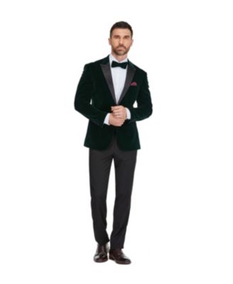 Men's 2-Piece Velvet Peak Lapel Slim-Fit Tuxedo
