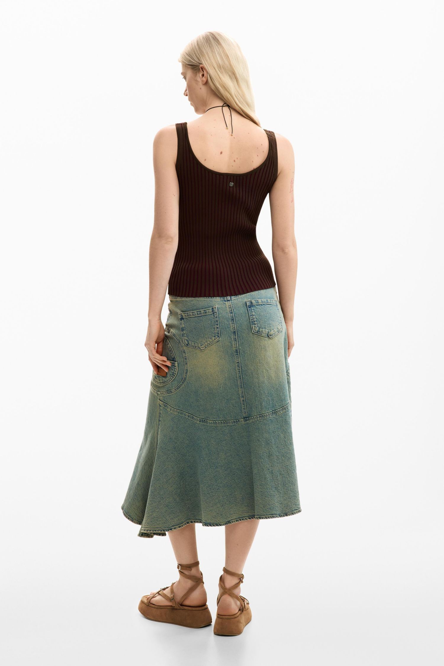 Women's Ribbed Strappy T-Shirt