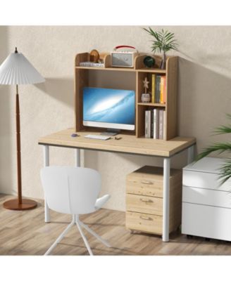 Three Tier Desk Bookshelf with Open Shelves for Home Office