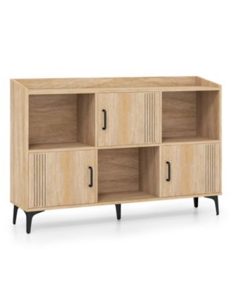 Sideboard Storage Cabinet with Doors and Open Compartments
