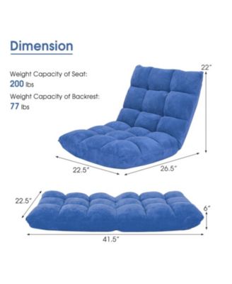 14-Position Adjustable Cushioned Floor Chair with Steel Frame