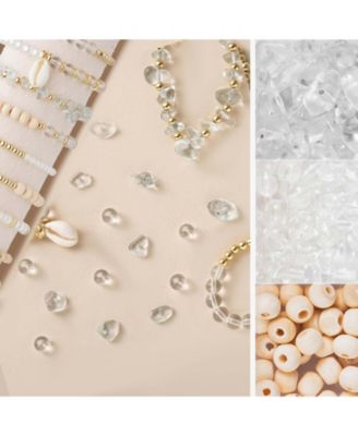 335pcs, Stone Beads Kit Irregular DIY Craft Bracelet Necklace Earrings Transparent