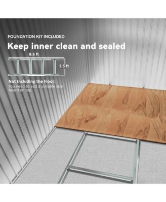 9' x 6' Storage Shed Garden Tool House w/ Vents Doors Light