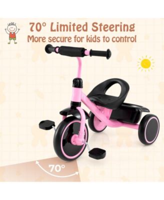 Kids Tricycle, Toddler Trike with Adjustable Seat and Storage Basket