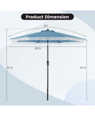9 ft Patio Umbrella with Sun Protective Canopy
