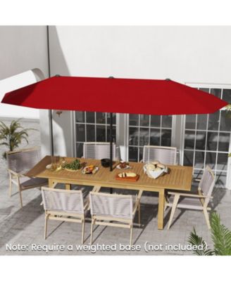13 ft Double Sided Patio Market Umbrella with Crank Handle
