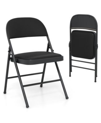 Padded Folding Chairs 2-Pack with Reinforced Metal Frame