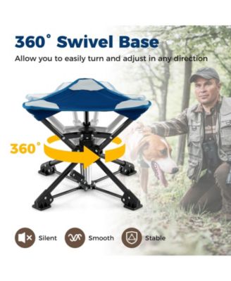 Folding Camping Stool Swivel Hunting Chair with Anti Sink Feet