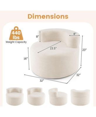 Moon-Shaped Floor Sofa Chair with Soft Teddy Fleece