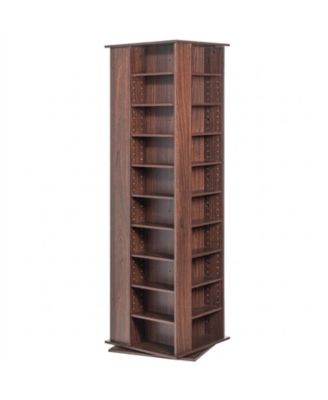 Media Storage Cabinet, Rotating Tower, Holds 1040 CDs, Espresso Finish
