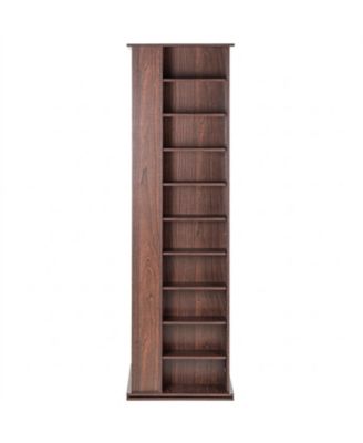 Media Storage Cabinet, Rotating Tower, Holds 1040 CDs, Espresso Finish