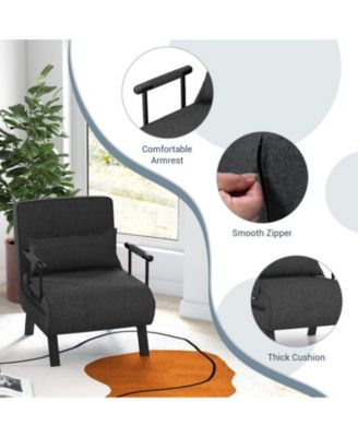 6-Position Convertible Sleeper Armchair Lounge Couch with Pillow