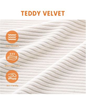 83 Inch Comfy Corduroy Couch Modern Upholstered Sofa Wide Armrests Cloud Couch Deep Seat Sturdy Living Room