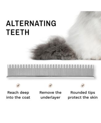 Proglide 6" Cat Deshedding Detangling Comb Dual Length Rounded Pins