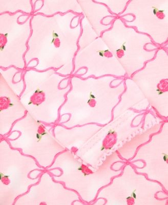 Baby Girls' Printed Long-Sleeve Gown and Hat, 2-Piece Set