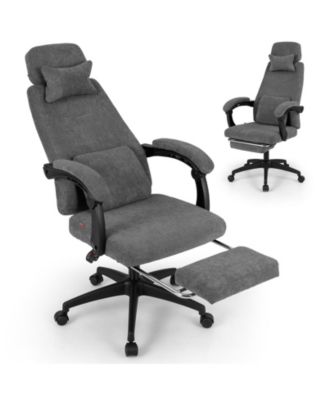 Chenille Reclining Office Chair Upholstered Desk Chair