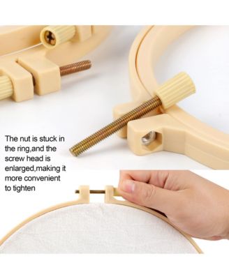 Burlywood Embroidery Hoops Plastic Round Cross Stitch Craft Sewing Frames 6 Sizes 3.6-10.7 Inch 16pcs