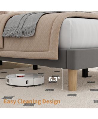 Set of 2 Velvet Upholstered Platform Beds with Adjustable Tufted Headboard – Vertical Channel Design, No Box Spring Needed