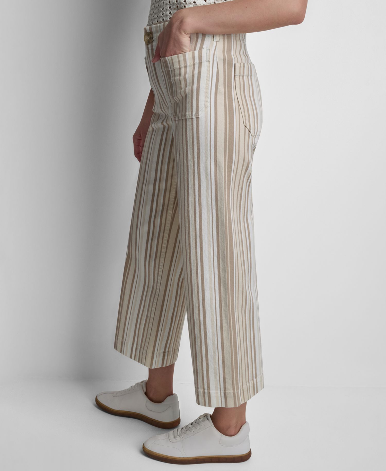 Women's High-Rise Wide-Leg Stripe Pants
