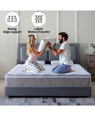 12 Inch Hybrid Queen Mattress in a Box Medium Firm Gel Memory Foam with Individual Pocket Coils