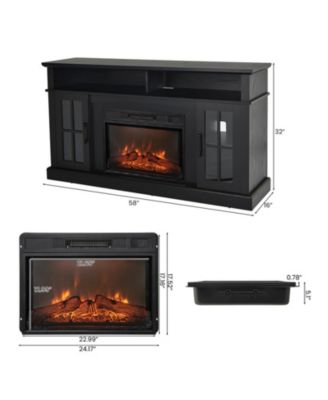 58 in Electric Fireplace TV Stand with Side Cabinets for TVs up to 65