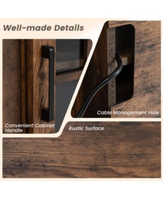 Electric Fireplace Entertainment Center with Adjustable Shelves for 65 in TVs