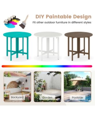 36 in Round Folding Acacia Wood Patio Dining Table