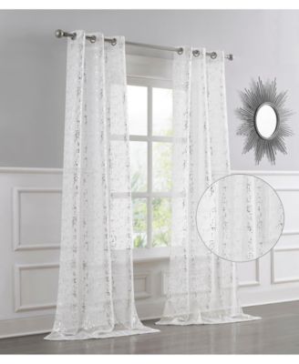 Lindsey 2-Pack Linen Textured Metallic Light Filtering Grommet Curtain Panel Pair