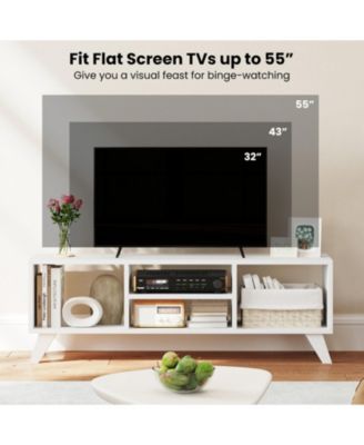 48 in Modern TV Console with 4 Open Storage Compartments