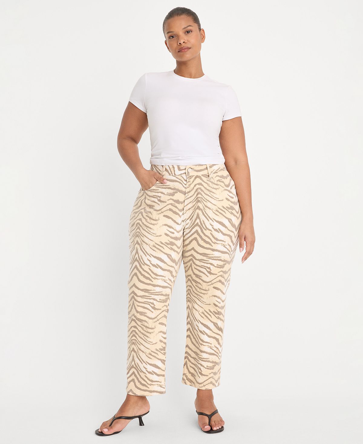 Good American Women's Good Vintage-Inspired Straight Tiger Print Jeans view 5 — MAYCSS fashion products